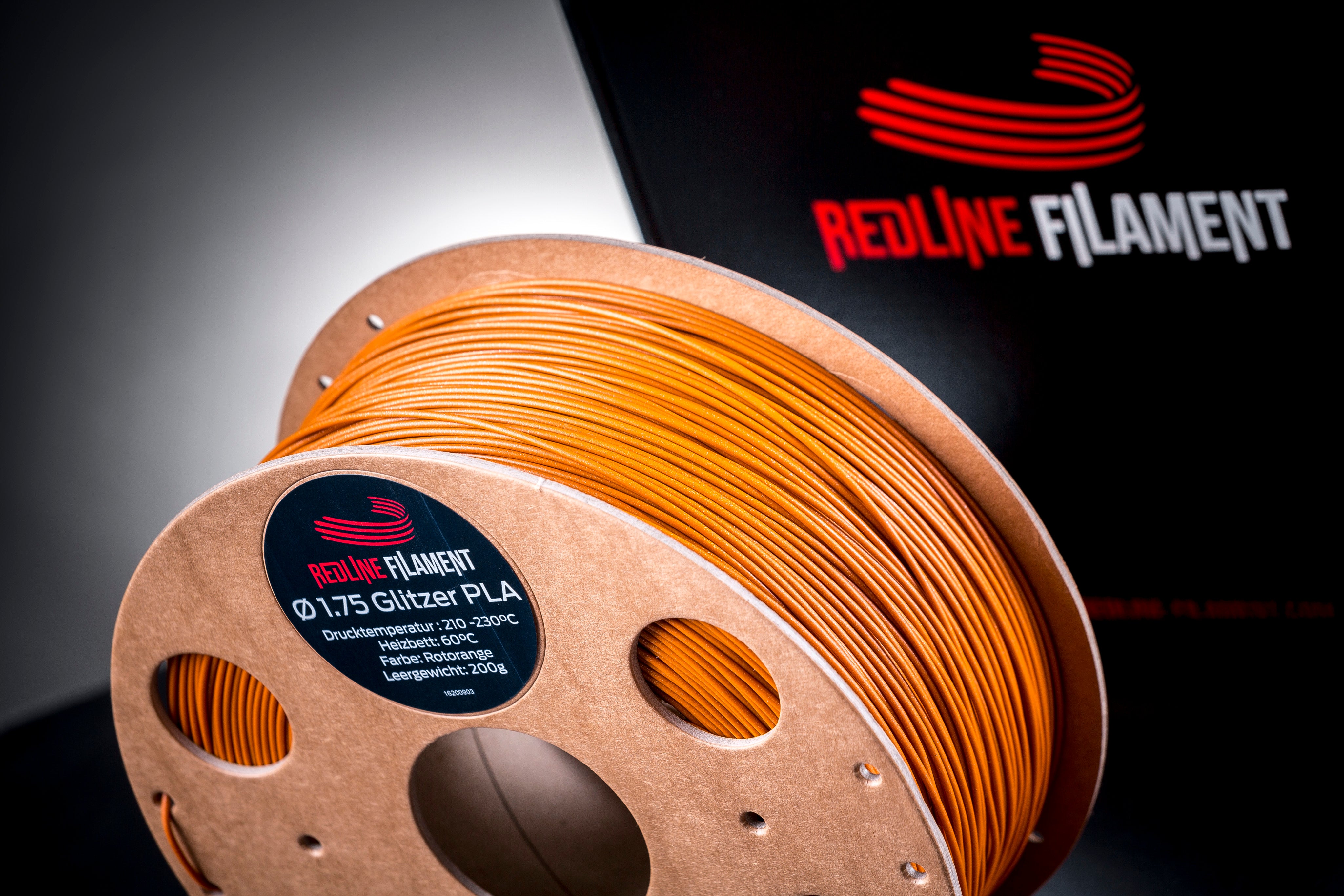 Glitzer PLA Rotorange (2,85mm)