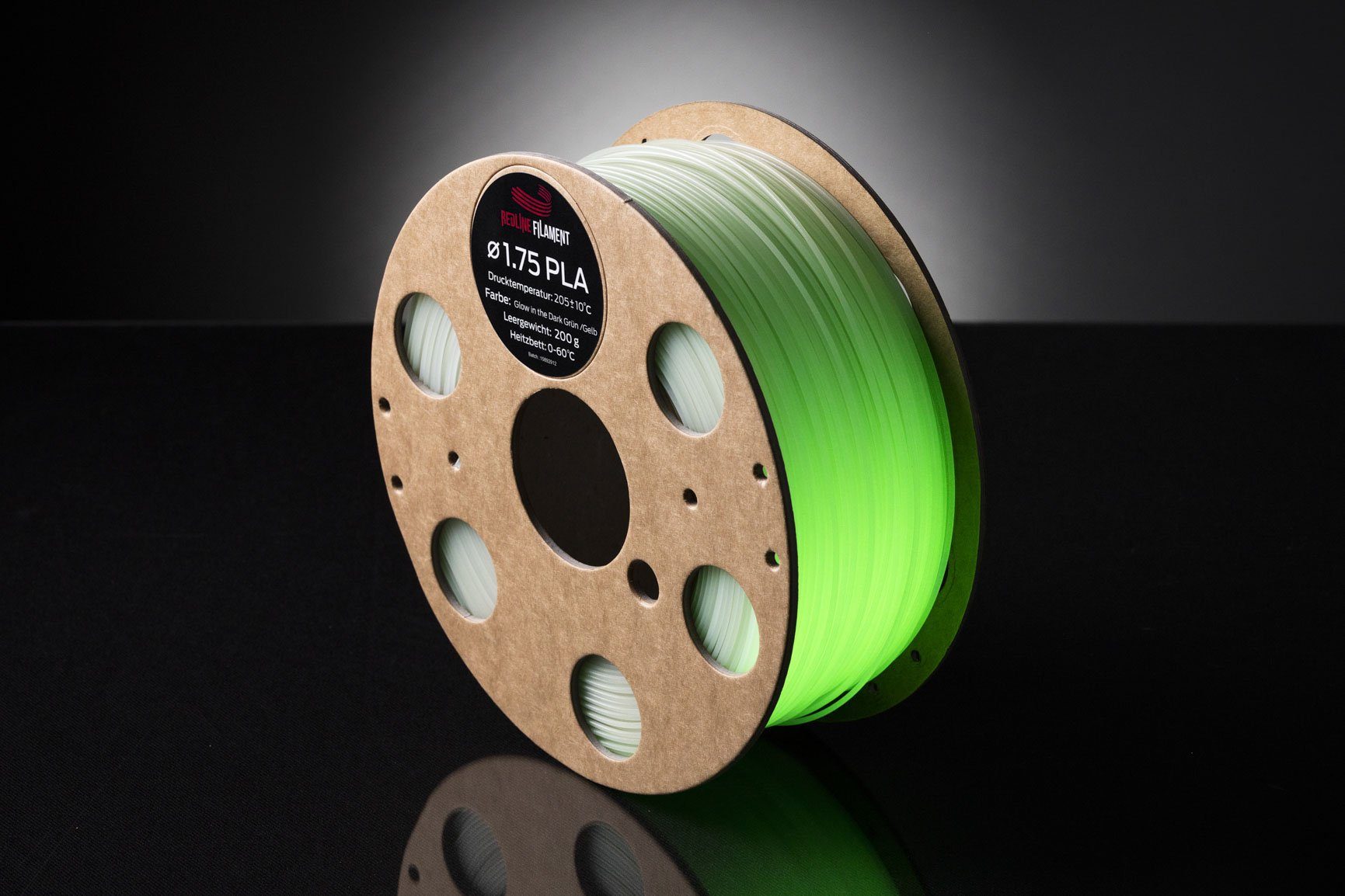 Glow in the dark PLA Filament Sample (1,75mm) REDLINE FILAMENT