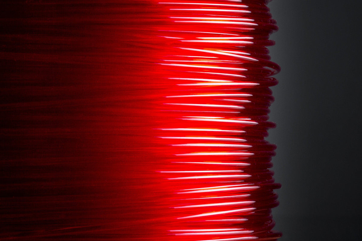 PET-G Filament Samples (1,75mm) REDLINE FILAMENT PET-G Transparent Rot 1.75