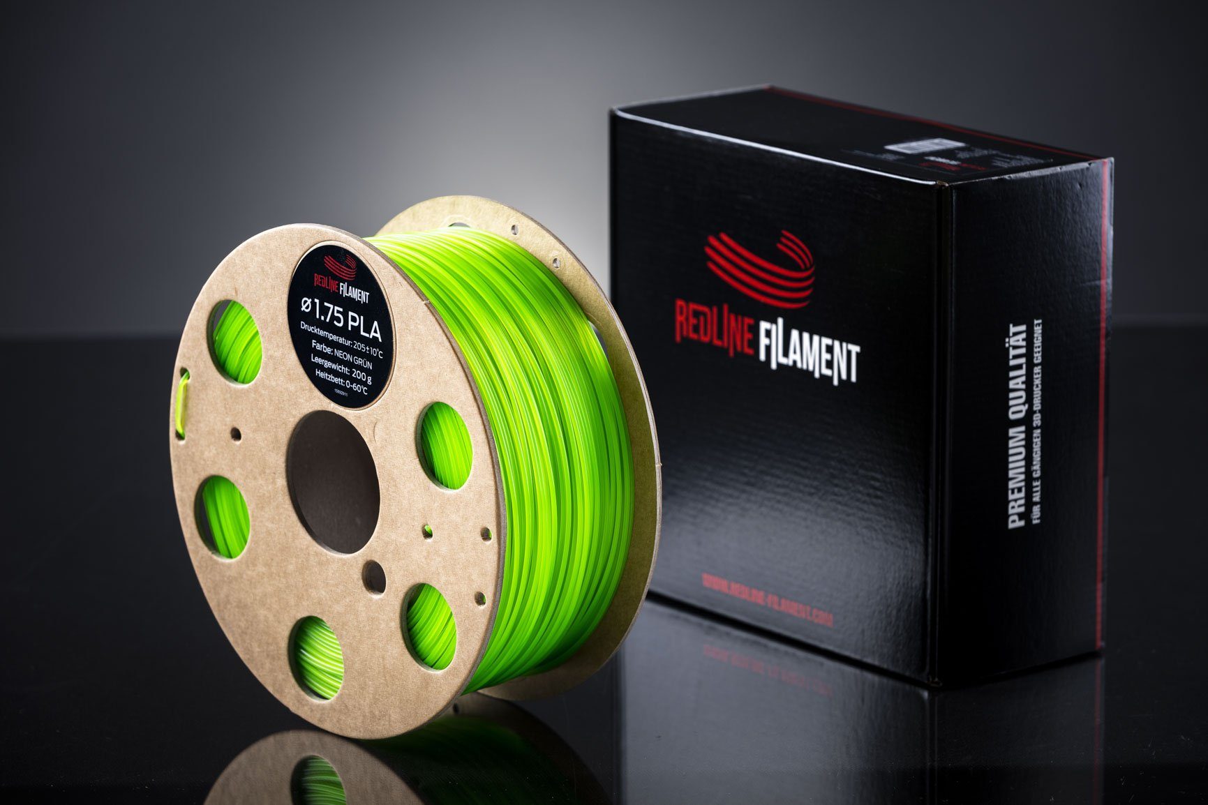 PLA Filament NEON Grün (Transparent) PLA NEON REDLINE FILAMENT