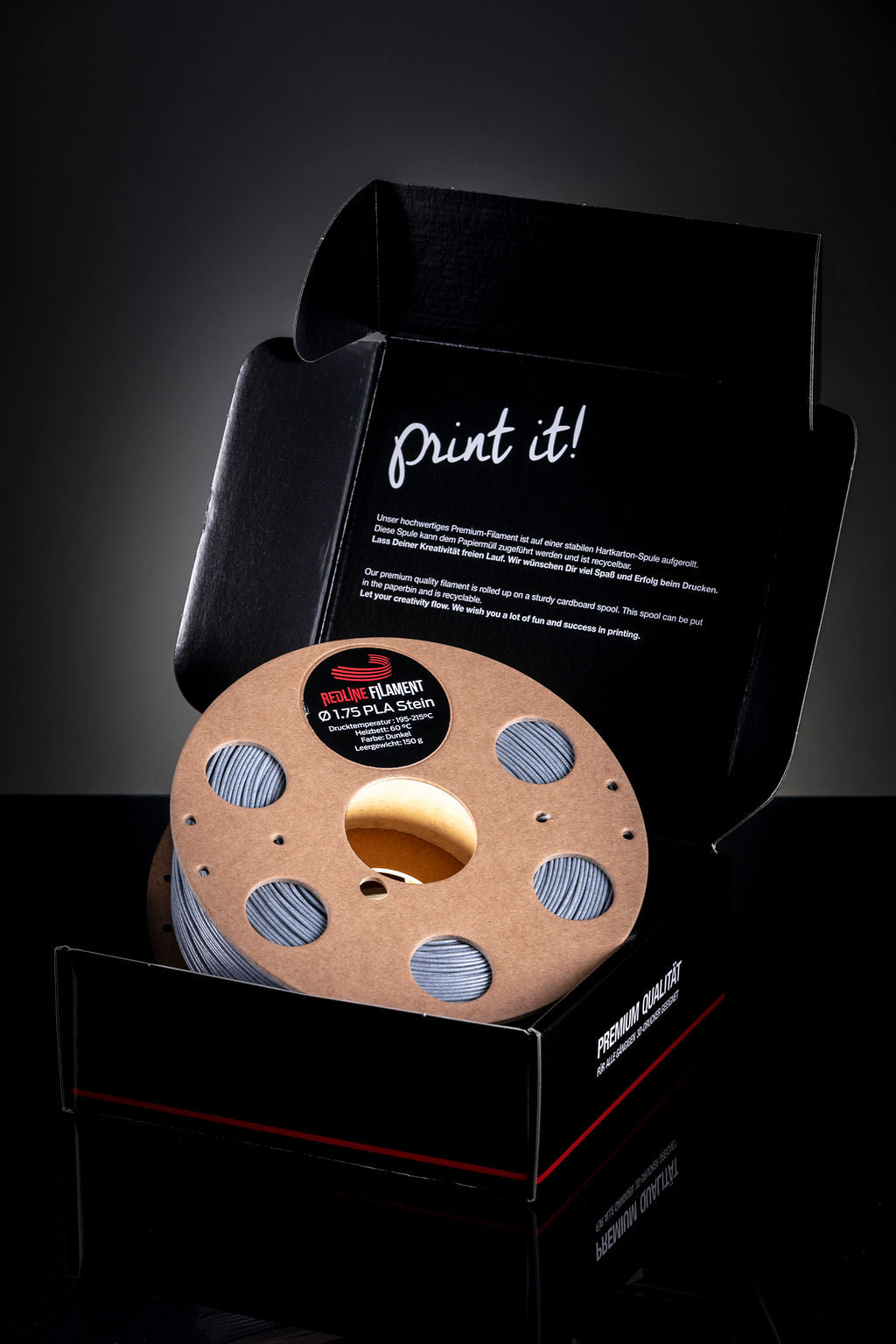 PLA Stein Filament Dunkel (Marmor)