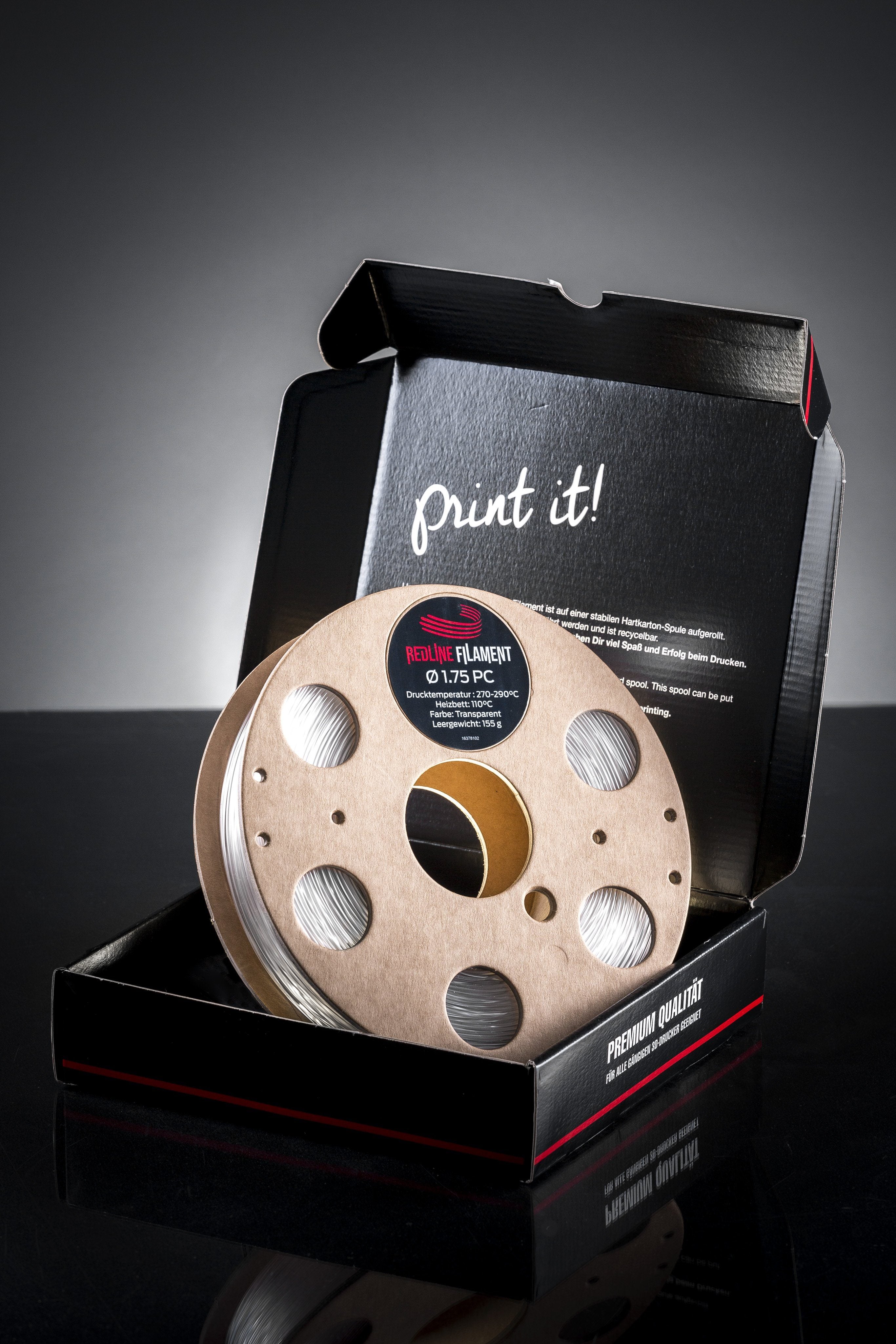 PC Transparent (0,5kg 1,75mm) REDLINE FILAMENT 