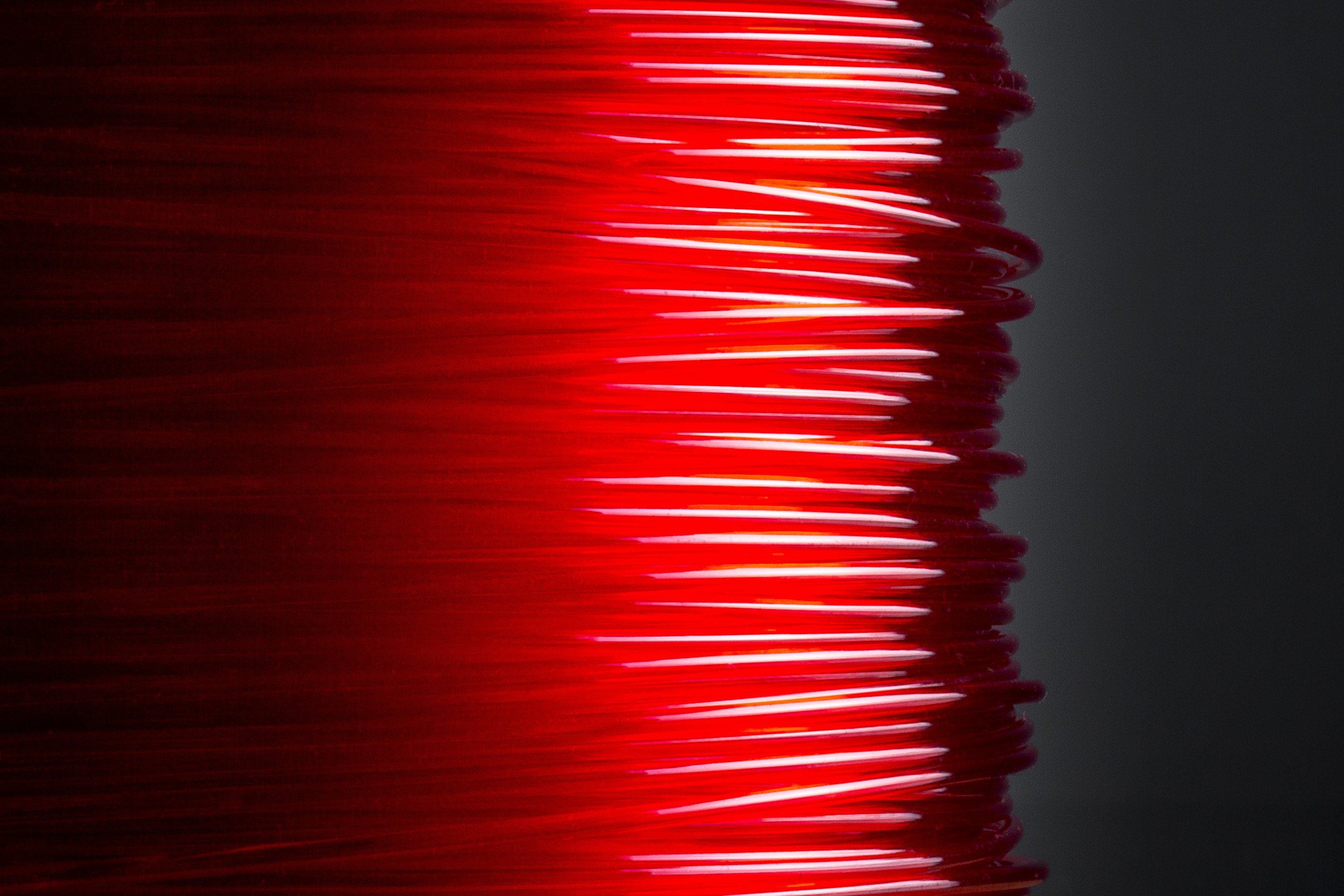 PET-G Filament Transparent Rot PET-G REDLINE FILAMENT 