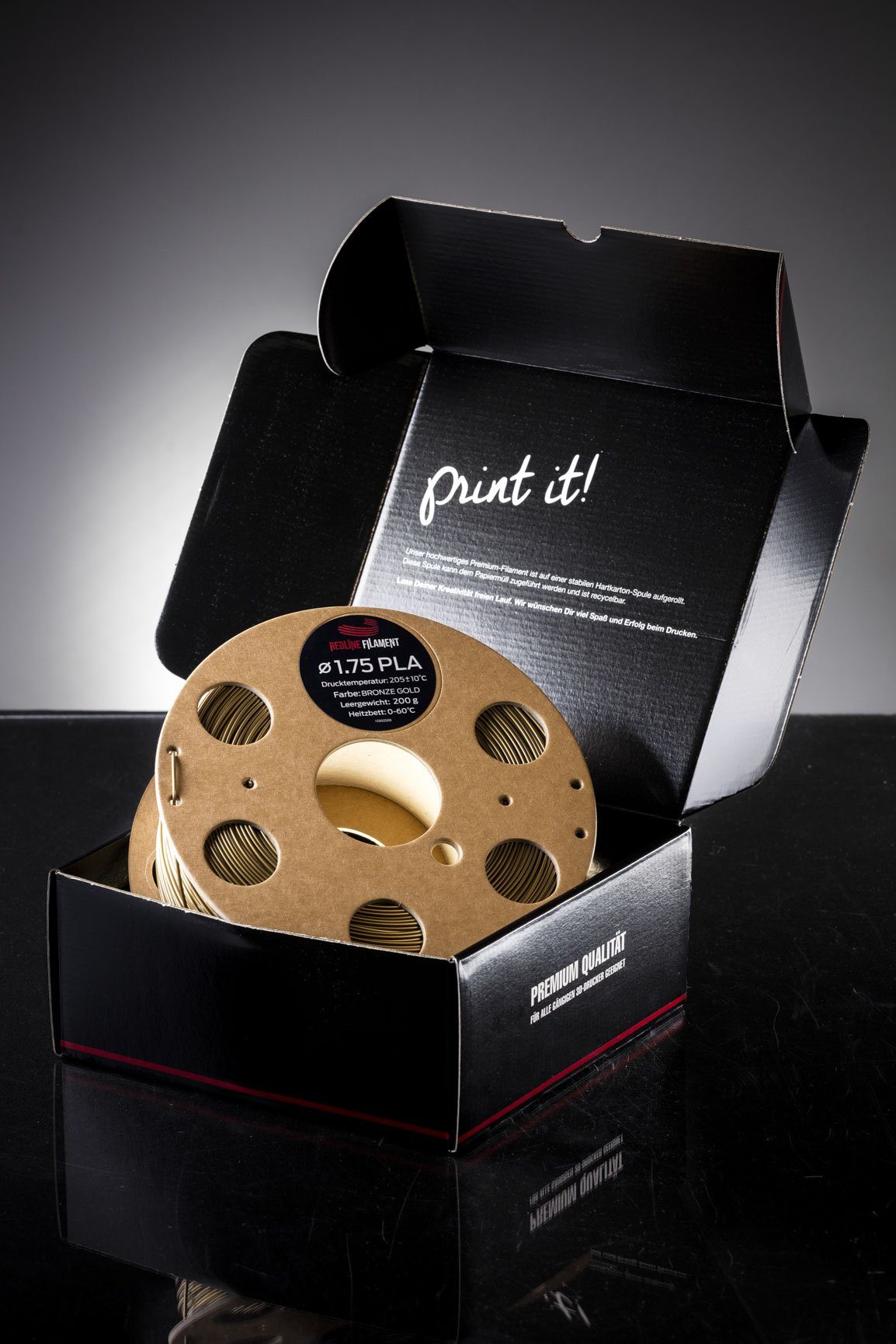 PLA Filament Bronzegold PLA FILAMENT REDLINE FILAMENT 