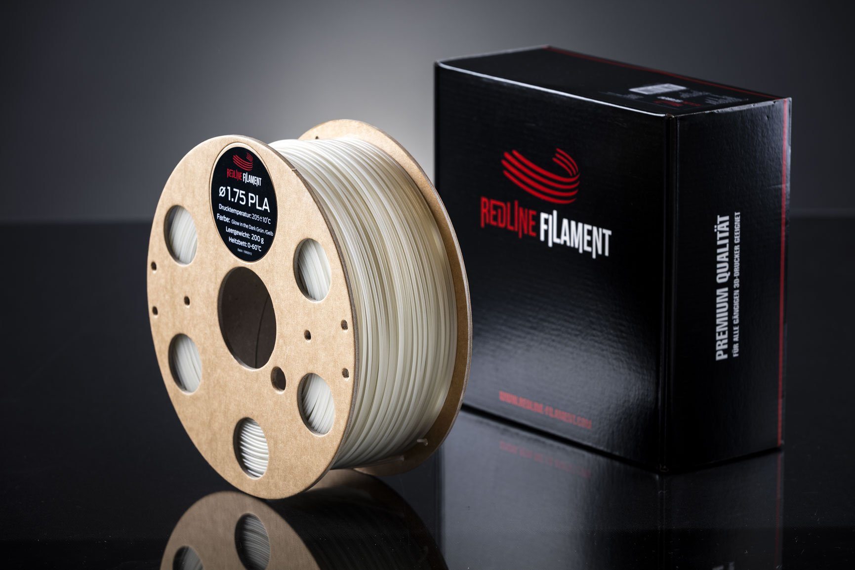 PLA Filament Glow in the Dark Filament (Grün) PLA FILAMENT REDLINE FILAMENT 